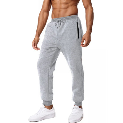 New Sweatpants Side Zipper Pockets Men Joggers Track Pants Elastic Waist Sport Casual Trousers Baggy Fitness Gym Clothing.