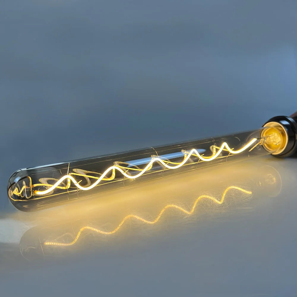 TIANFAN Led Bulbs Vintage Light Bulb ST64 G80 G95 Long Tube Edison Bulb 4W Dimmable 220/240V E27 Smoke Glass 2700K Warm White.