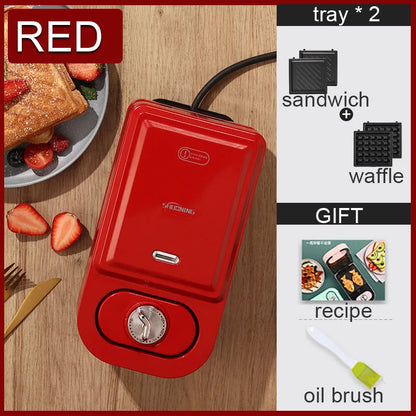 Electric Sandwich Maker Breakfast Machine Household Light Food Multi-Function Waffle Maker Takoyaki Toast Donut Pressure Toaster