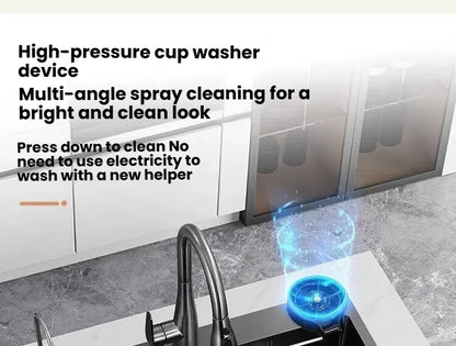 Gray Stainless Steel Kitchen Sink Large Single Slot Multifunctional Nano Honeycomb Embossed Wash Dish Basin Undermount Basin