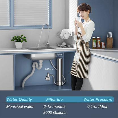 ALTHY U200PRO Kitchen Under Sink Drinking Water Filter Purifier With Faucet Reduces Bacteria, Metal,Lead, Chlorine and Odor.