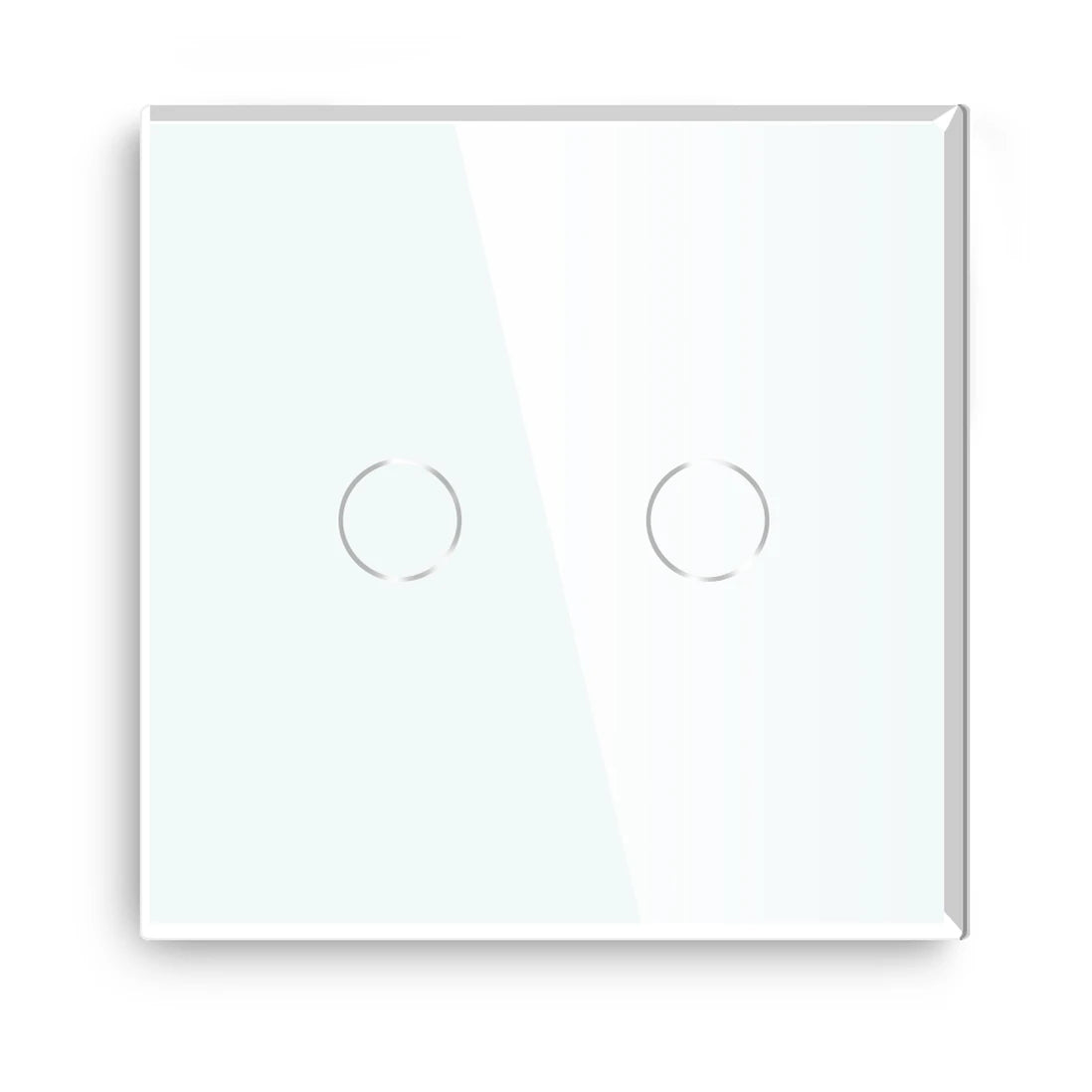 BSEED Touch-Schalter, 1/2/3 Gang, 1-Wege-Wandlichtschalter, blaue LED-Hintergrundbeleuchtung, Glas, Sensorbildschirm, Heimschalter, Weiß, EU-Standard.