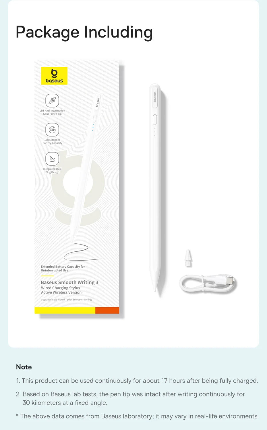 Baseus 3rd Gen Bluetooth Stylus for Apple Pencil Palm Rejection Compatible with iPad pro Mini Air 2024 2022-2018 for Apple Pen