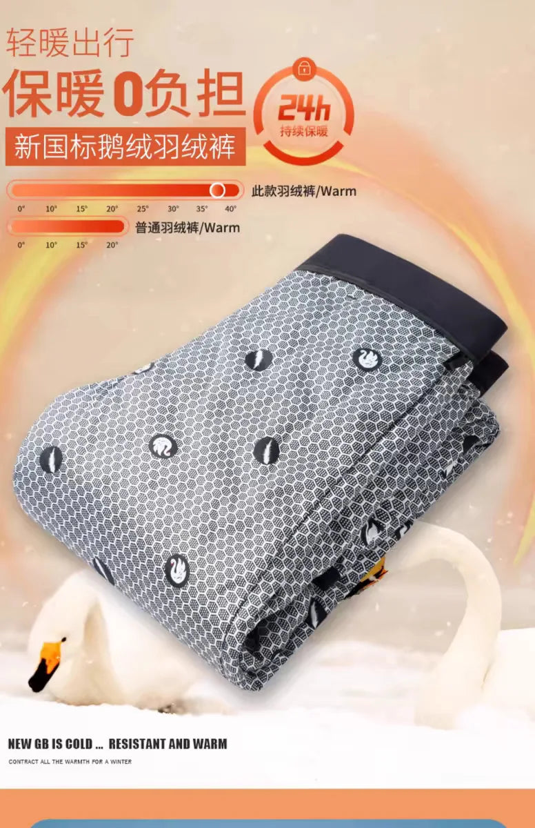 Men's Winter 90% Goose Down Pants with Knee Protection Graphene Thermal Casual Down Trousers Man pantalones hombre PT-599.