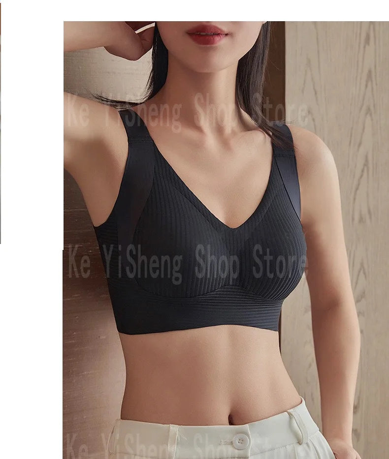 Non-trace body underwear women's bra anti-sag large size adjustment breast women big breasts small
