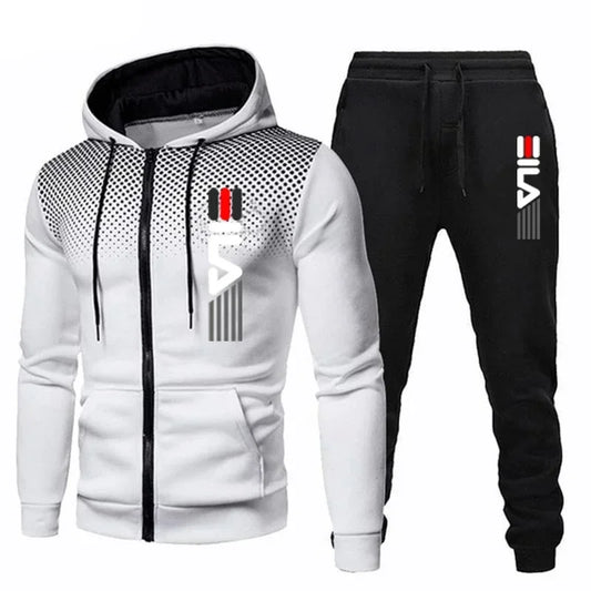 Spring and Autumn 2025 Men's sportswear set, men's zippered casual sportswear, outdoor sportswear pants, men's fitness set.