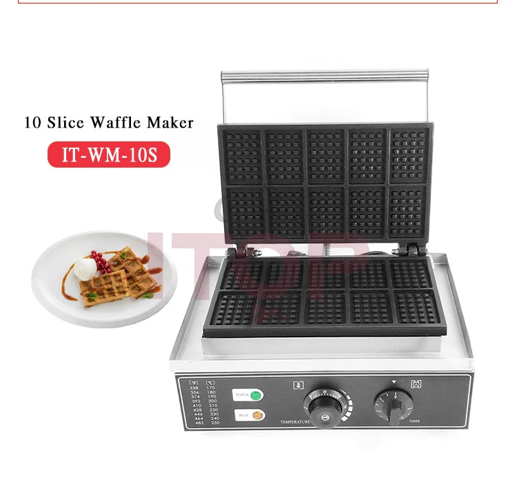 ITOP Commercial Electric Waffle Machine Sandwich Plum Crisp Donut Maker Food Shaper French Waffle Maker Non-stick Coating.
