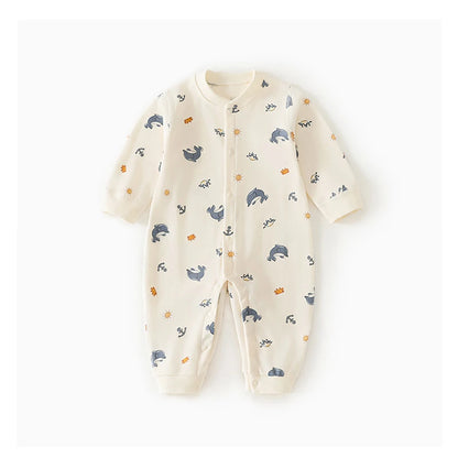 0-2Y Reine Baumwolle Langarm Neugeborenen Baby Strampler Haut-freundliche Einteilige Windel Overall Unterwäsche Infant Cartoon Homewear.