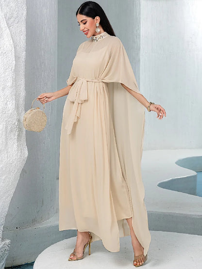 Chiffon 2 Piece Abaya Damen Dubai Muslim Evening African Dresses For Women Set Islam Clothing Kebaya Kaftan Robe Musulmane Femme.