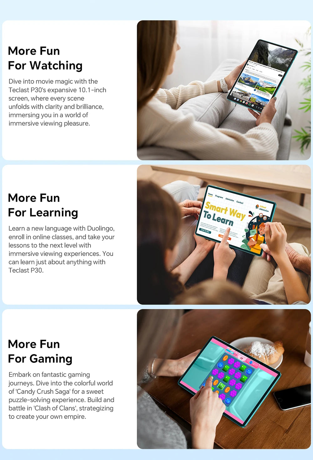Teclast P30 Android 14 Tablet 10.1" IPS, Max 12GB RAM (4GB+8GB Expansion), 128GB ROM, UNISOC T606, Dual Cameras, Face Unlock.