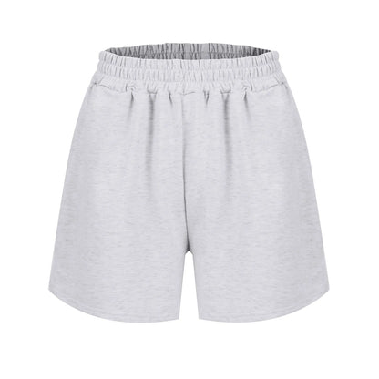 Plain Color Sports Shorts Casual Summer Comfortable And Soft Elastic High Waist Running Shorts With Pockets For Women