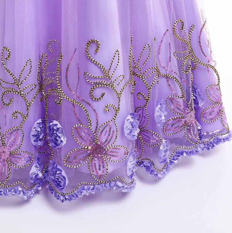 2024 neue Blume Junge Langes Kleid Mädchen Klavier Leistung Kleid Wunderschöne Geburtstag Party Abendkleid 4-12 Jahre Alt karneval Kleidung.