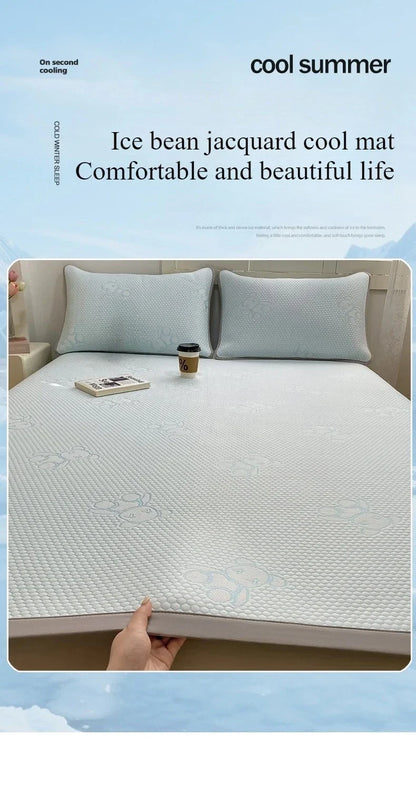 Summer Cooling Quilted Mattress Protector Cover Thickened Breathable Mattress Topper for Single Double Queen King Size Bed.
