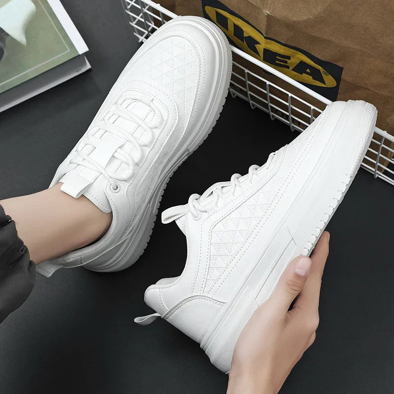 Fashion White Men Casual Sneakers Outdoor Platform Runing Shoes Breathable Mens Sport Shoes Light Walking Shoes Tennis Shoes