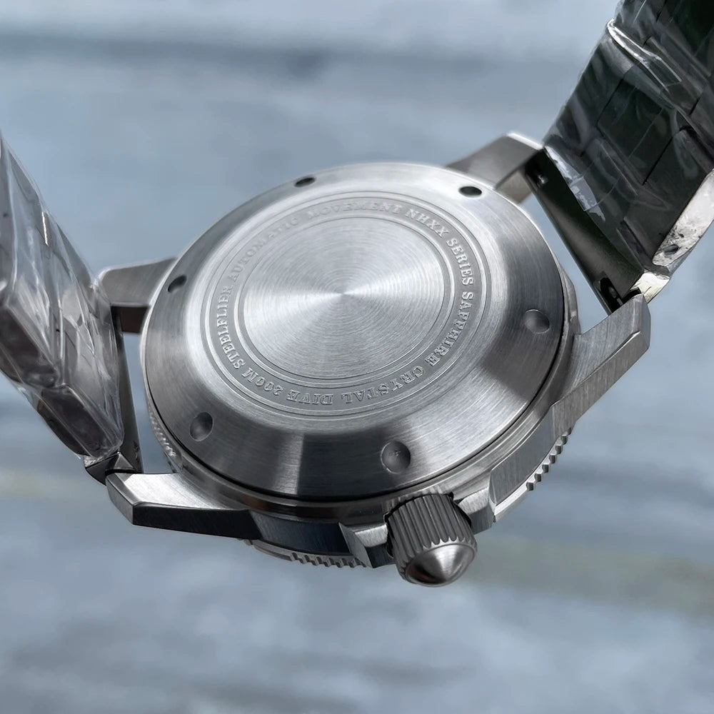 STEELFLIER Official SF787 Dive Luxury Wristwatches Double Calendar NH36 Movement Super Luminous 200M Waterproof Mechanical Watch.