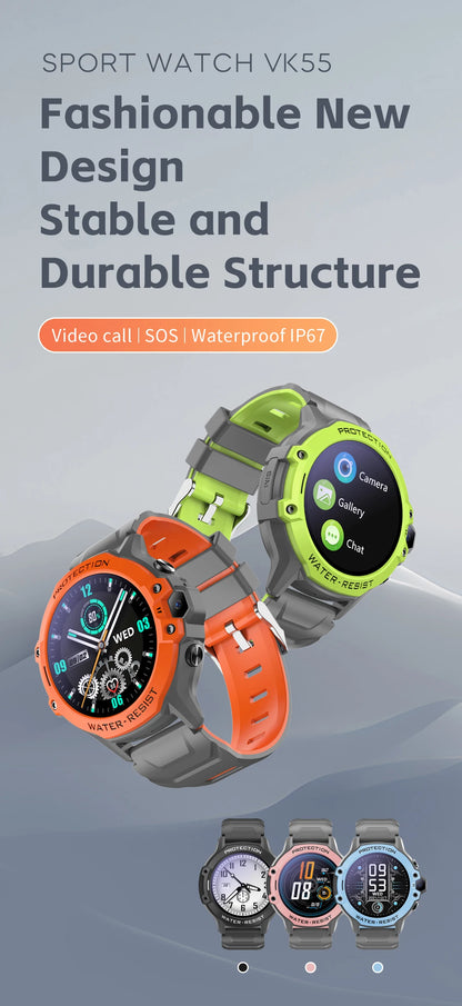 VALDUS 2025 New VK55 4G Children Smartwatch SOS Emergency Call GPS Electronic Fence 0.3 Mpix Camera SIM Card Children Smartwatch.