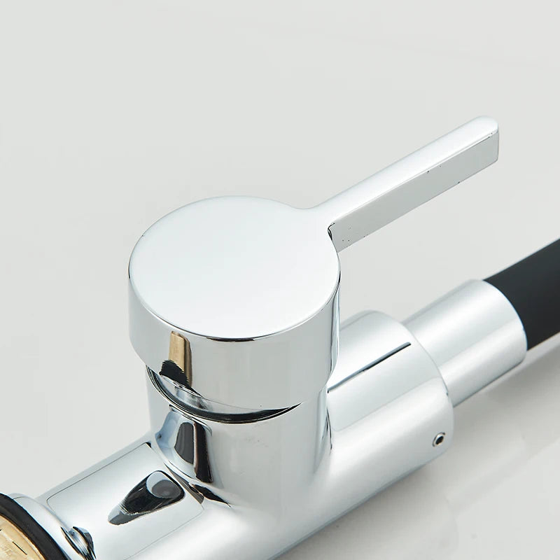 Kitchen Sink Faucet Flexible Water Pipe 360° Rotation Single Handle Deck Mount Cold Hot Water Mixer Water Tap