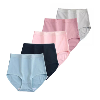 FallSweet 5Pcs/Lot Cotton Panties for Women Plus Size Underwear High Waist Comfortable Female Underpants Sexy Lingerie M-XXXL.