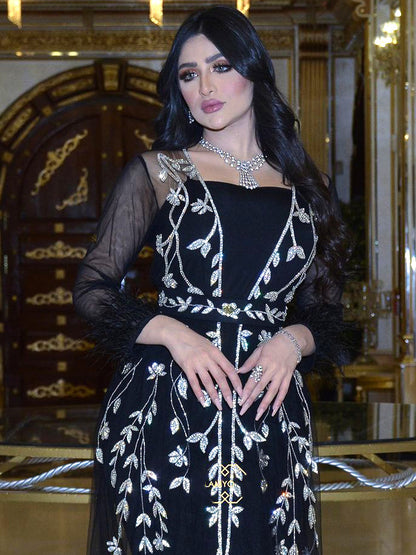 Indien Türkei Muslimischen Abaya Kleider Frauen Elegante Diamant Hochzeit Abend Party Kleid Spitze Gürtel Abaya Marokko Kaftan Robe