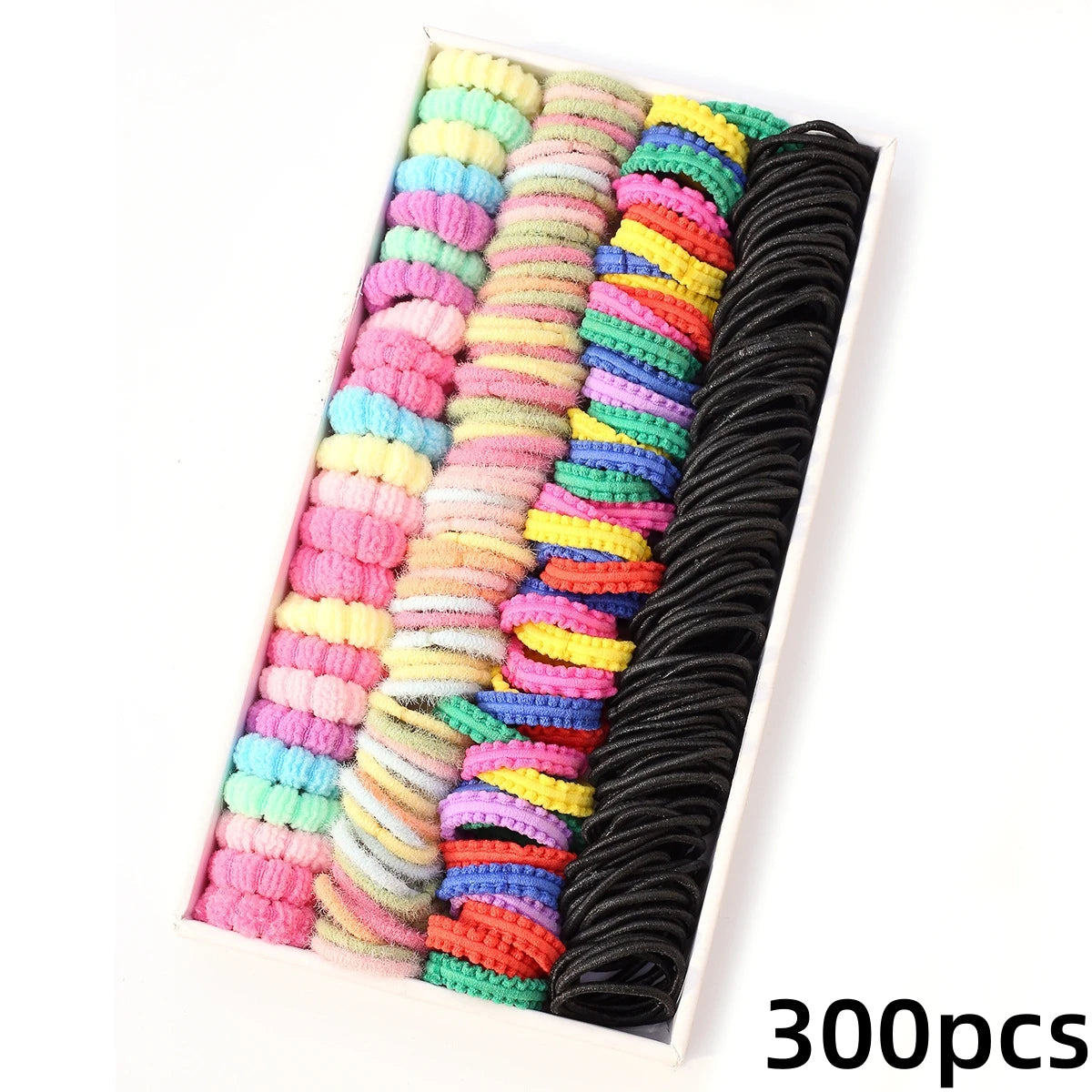 1Pack Girls Colorful Hair Bands Set Nylon Elastic Rubber Band Children Ponytail Holder Scrunchies Kids Hair Accessories.