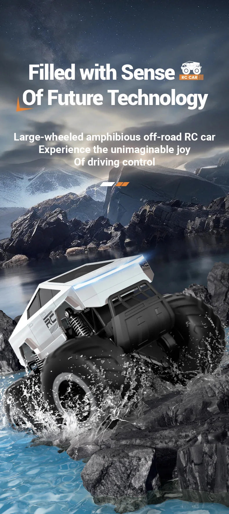 JJRC Auto Remote Control Car Alloy Rc Cars Trucks Vehicle Full-Scale Car Motorcycle Camping Trailer Toys for Boys Kids Children.