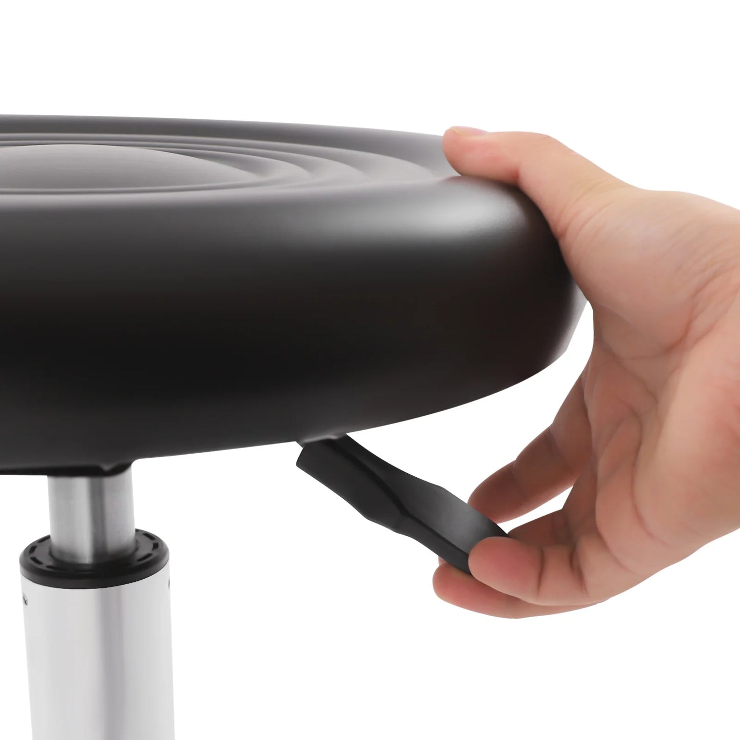 Verstellbarer Drehhocker mit 5 Rädern, 150 kg Fassungsvermögen, mobiler Rollstuhl, Büro, Salon, Labor, Garage, moderner ergonomischer Sitz