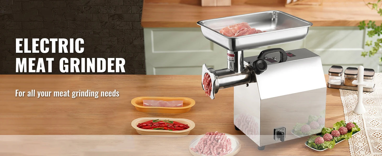 SucceBuy Electric Meat Grinder Food Processors Sausage Maker Filler Mincer Stuffer Stainless Steel with 2 Blades for Kitchen.