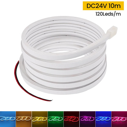5V 12V 24V Neon LED Strip With 2Pin Wire 120LEDs/M IP67 Silicon Tube Bar Lamp Soft Flexible DIY Light Sign Rope 3000K-6500K.