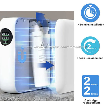 RO Reverse Osmosis Water Filtration System - 1000 GPD Fast Flow, Tankless, Reduces TDS, Compact, Household and Commercial Usage.
