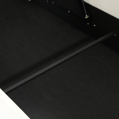 Polsterbett, Einzelbett, süßes Katzendesign, hydraulisches Bett mit Stauraum und Gürtelgriffen, stabiler Gitterrost, 90 x 200 cm