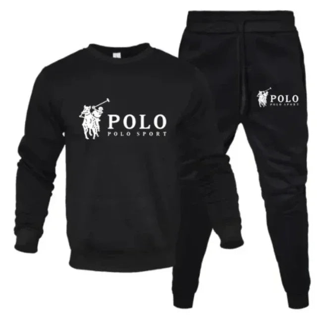 Men's autumn and winter sets of round-neck sweatshirts and jogging pants, autumn and winter fashion, outdoor fitness and casual.
