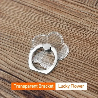 Transparent Cute Animal Round Phone Stand Foldable 360 Rotating Mobile Phone Ring Holder Smart Phone Accessories
