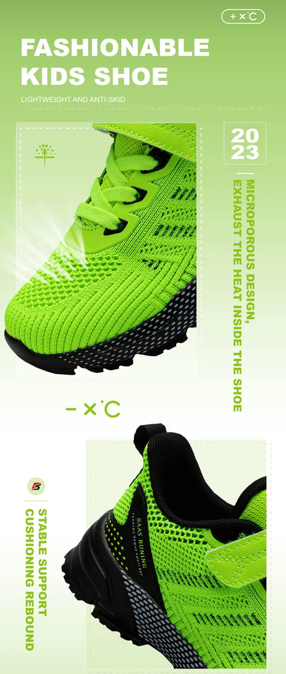 Baasploa Children Running Shoes Fashion Lightweight Boys Sport Sneakers Breathable Mesh Tenis School Shoes for Boys Kids Sneaker.
