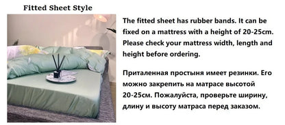Luxury Satin Jacquard  Cotton Bedding Set Gold Leaves Egyptian Cotton Smooth Duvet Cover Set Flat/Fitted Sheet Pillowcases.