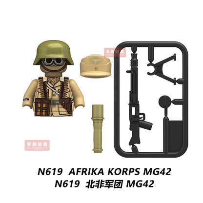 Military affairs Private Soviet Infantry Afrika Korps Building Blocks Model Bricks mini Action toy Figures Toy gift for children.