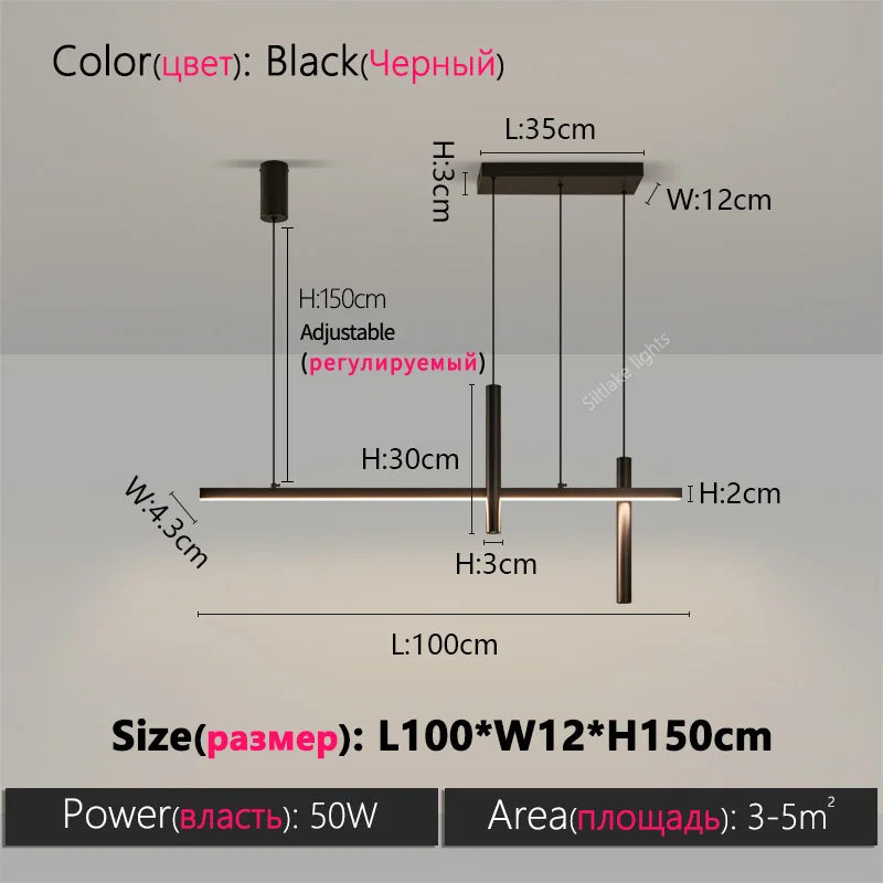Neue Restaurant Kronleuchter moderne einfache Esszimmer Tisch Bar Lichter lange Streifen Scheinwerfer kreative Designer Pendelleuchten