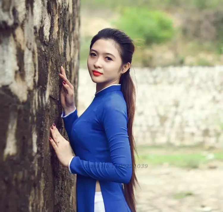 2025 woman aodai vietnam traditional chiffon ao dai dress vietnam robe and pants vietnam traditional clothing improved cheongsam