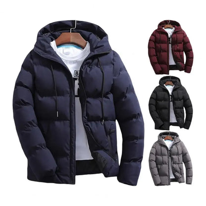 Fashion Parkas Men Winter Overcoat Thick Puffer Jacket Men Winter Coat Casual Jacket Warm Hooded Outwear Keep Warm Men Jacket.