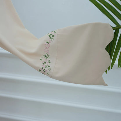 Front Open Abaya with Hijab 2 Piece Set Muslim Embroidery Abayas for Women Dubai Modest Islamic Clothing Kaftan Turkish Dresses