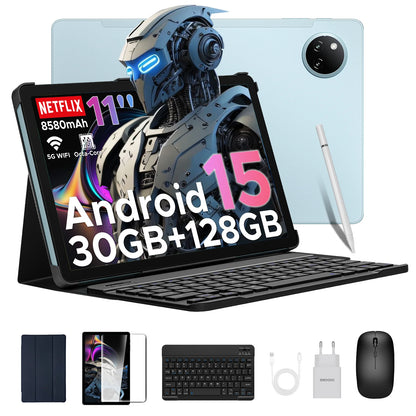 Doogee Tab A9 Pro+ Tablet Pc 11-Inch Android 15 30Gb Ram(6+24) 128Gb Rom 8580Mah Battery Widevine L1 Support Tablet Dual Speakers