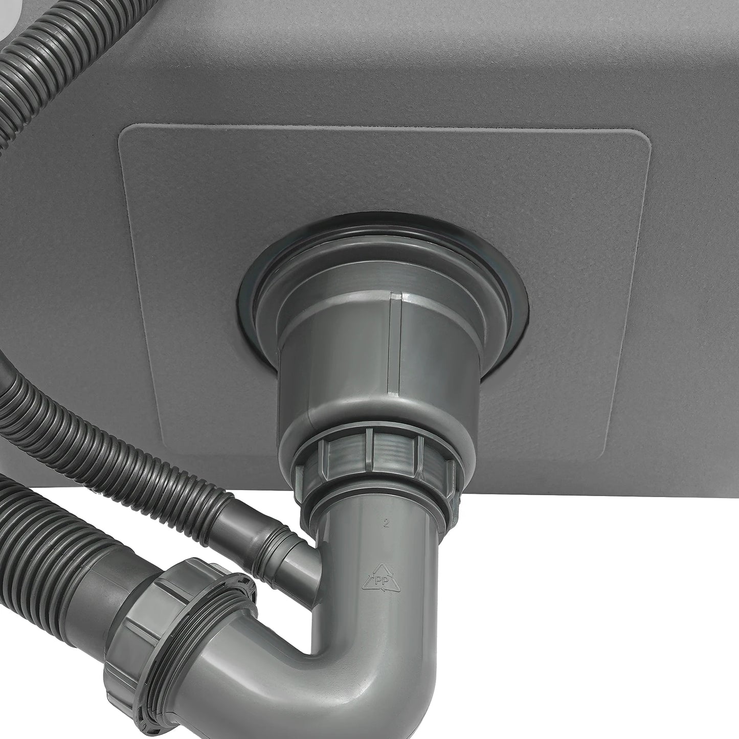 Spülbecken aus Edelstahl 201, schwarz, Deckenmontage, Unterputz-Spülbecken-Set mit Abflusskorb, Seifenspender, Küchenspüle