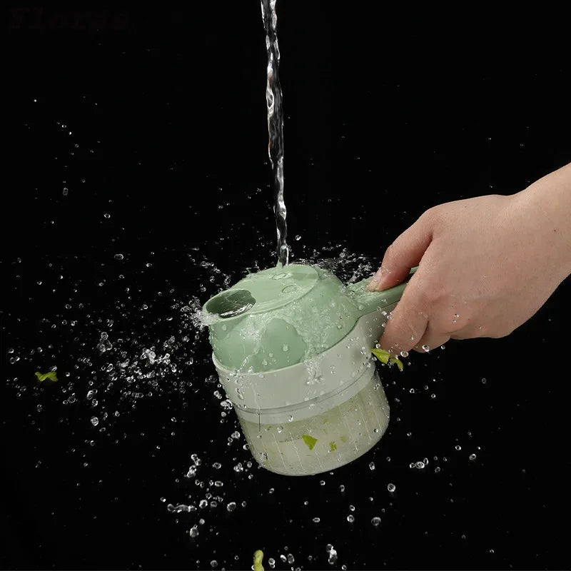 Electric Vegetable Cutter Set Handheld Wireless Electric Garlic Masher Food Chopper Meat Grinder Machine Food Peel Slice.