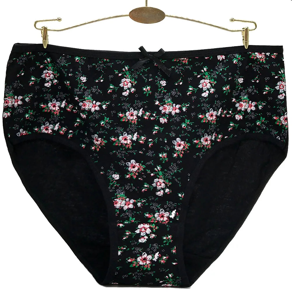 Underwear Women Panties Cotton Mid Rise Butterfly Soft Sexy Briefs Ladies Knickers Plus Size for Women 3 Pcs/lot.