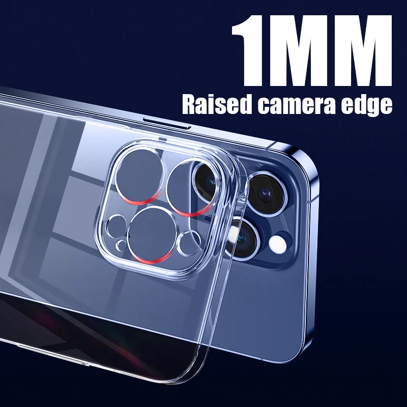Ultra Thin High Transparent Hard PC Case For iPhone 17 15 14 13 12 16 Pro Max 16e 11 Crystal Clear Shockproof Bumper Phone Cover.
