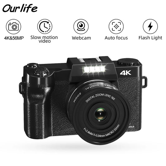 Ourlife AC800 Compact Digital Photography Camera 4K WiFi Webcam Retro Vlog Recorder YouTube 3" Screen 16x Digital Zoom Camera.