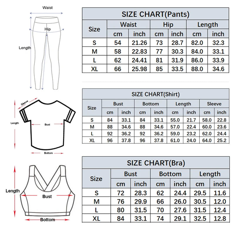 3Pcs Fitness Yoga Set Women Workout Athletic Clothing Long Sleeve Shirt Gym Bras High Waist Leggings Tights-Fitting Sportswear.