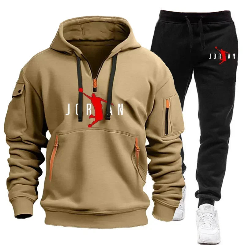 New trend men's sportswear tops and pants for autumn and winter 2025, fashionable, casual, jogging and outdoor sports.