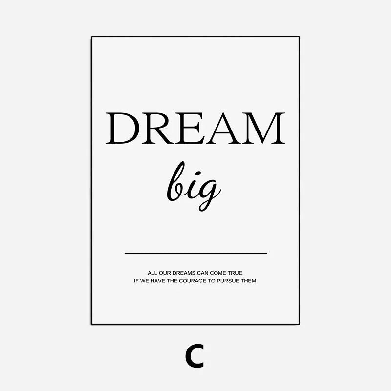Modern Living Room Simple Decorative Picture Inspirational Wall Art Poster Print Positive Quote Painting on Canvas Home Decor