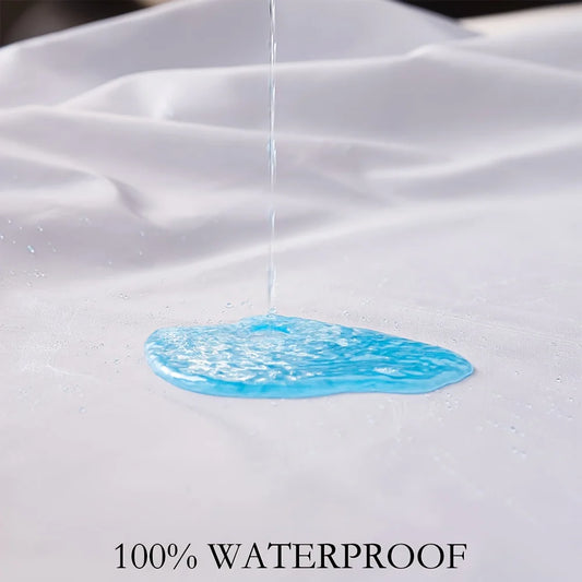 Waterproof Mattress Protector Cover, 100% Polyester & Polyurethane, Hypoallergenic Soft Sanded Fabric, Deep Pocket Fitted Sheet.