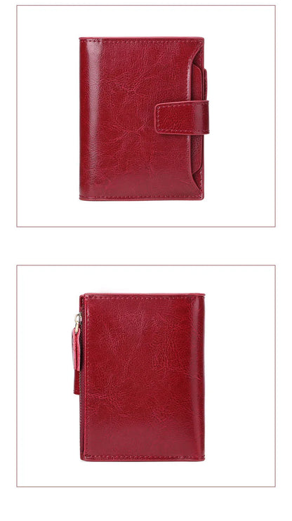2024 New Short Women Wallets Genuine Leather Zipper Coin Pocket Women Purse Name Engraved Quality Card Holder Kpop Female Wallet.